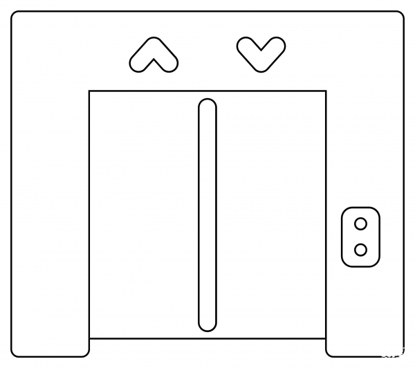 Elevator coloring page image