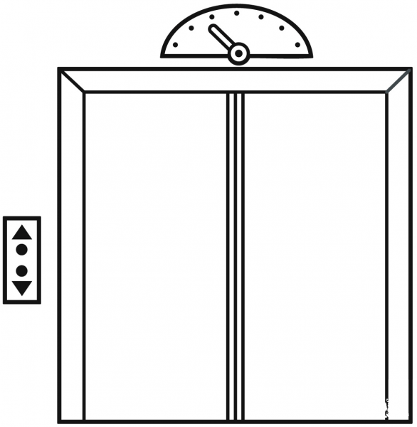 Elevator coloring page image