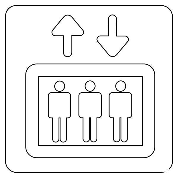 Elevator Emoji coloring page image