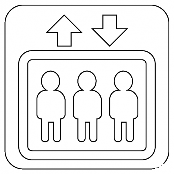Elevator Emoji coloring page image