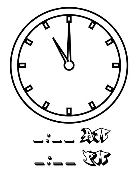 Eleven Hours coloring page image