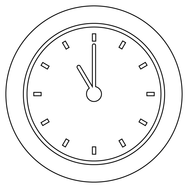 Eleven O’clock Emoji coloring page image