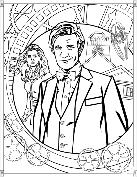 Eleventh Doctor coloring page image
