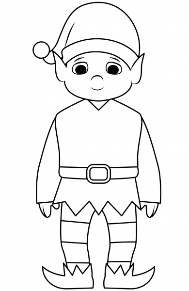 Elf coloring page image