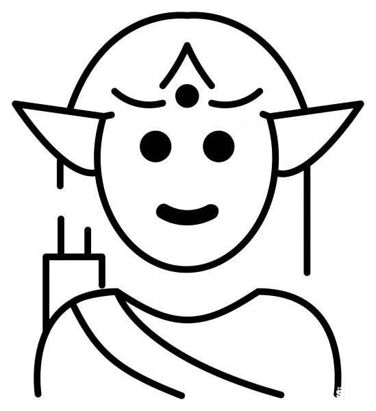 Elf Emoji coloring page image