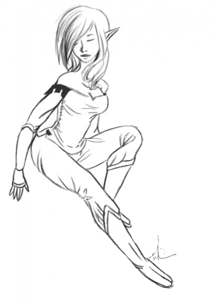 Elf Girl coloring page image