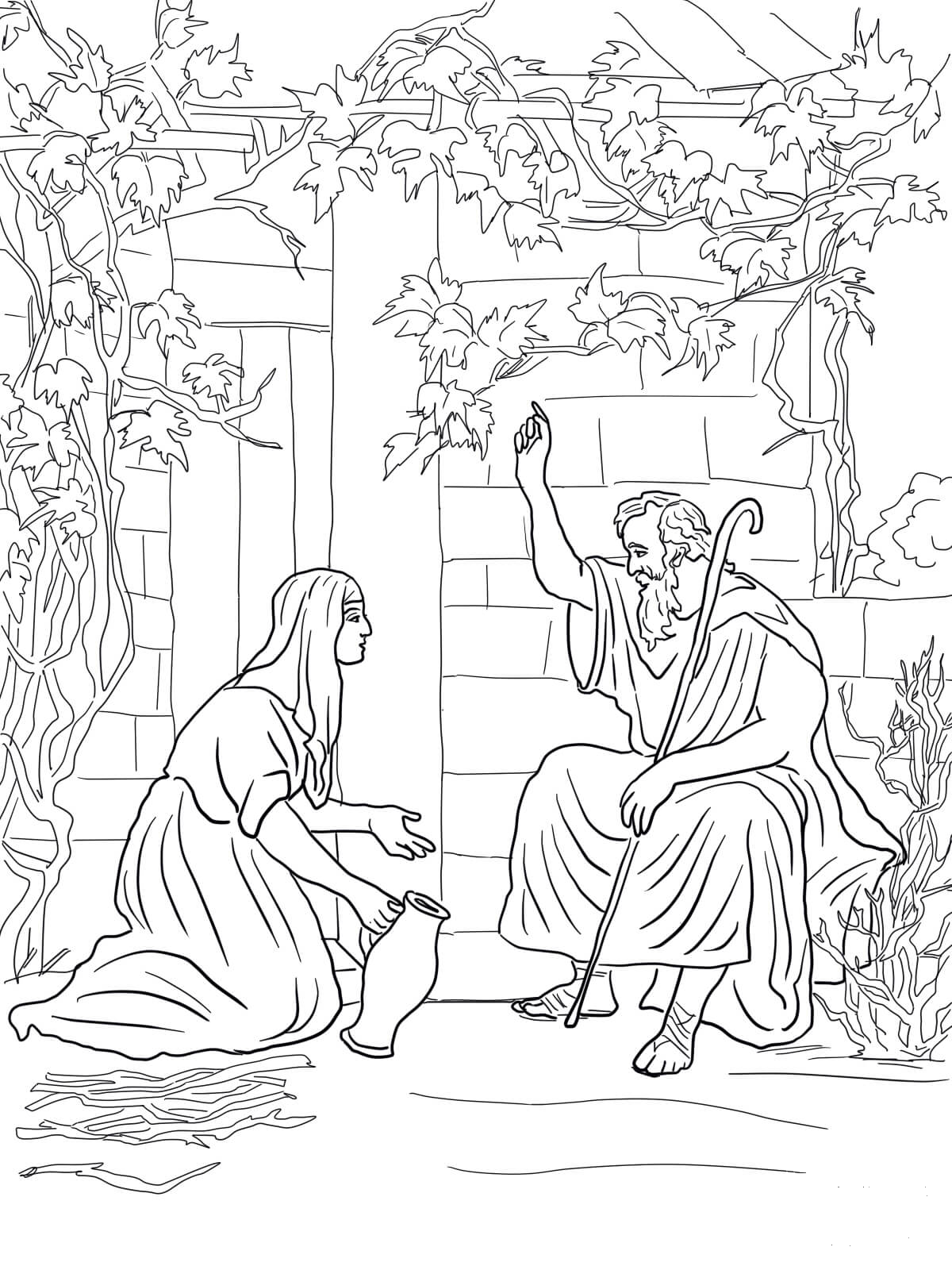 Elijah and the Widow of Zarephath coloring page - ColouringPages