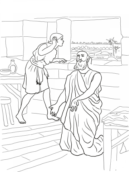 Elisha and His Servant coloring page image