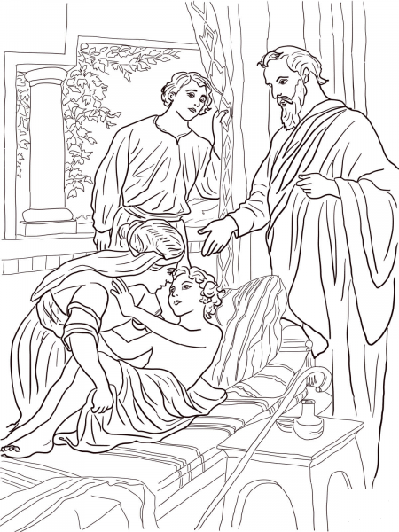 Elisha and the Shunammite Woman coloring page image