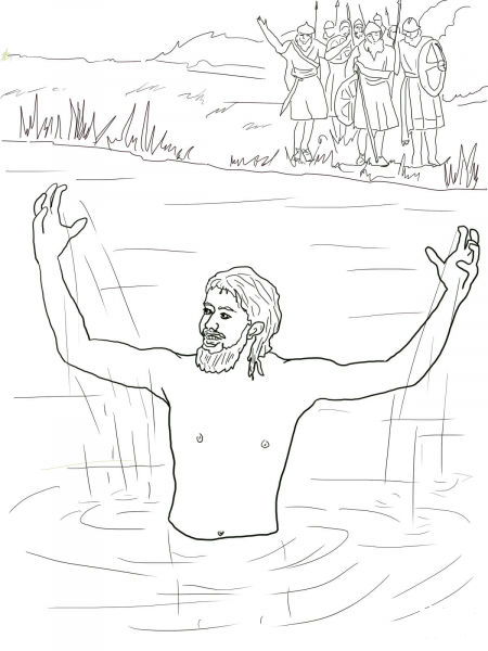 Elisha Heals Naaman coloring page image