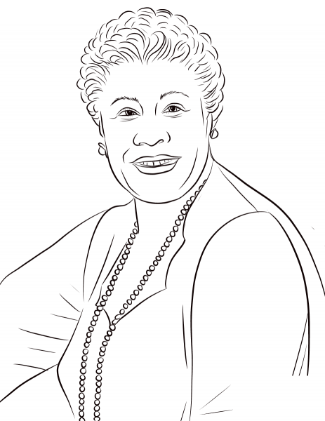 Ella Fitzgerald coloring page image