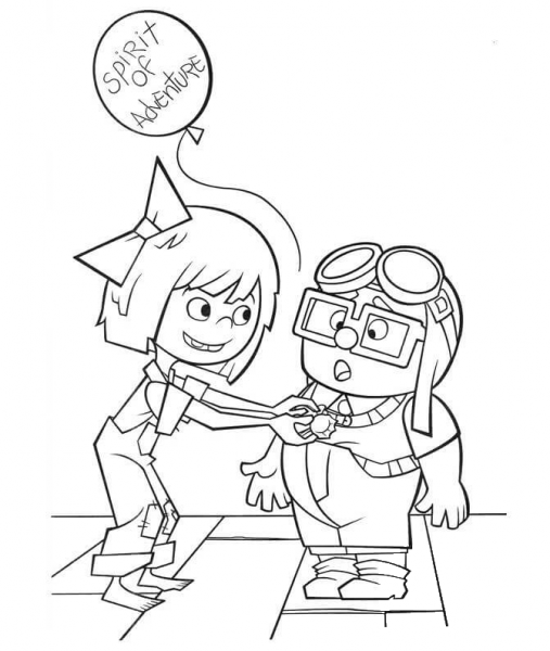 Ellie And Carl  coloring page image