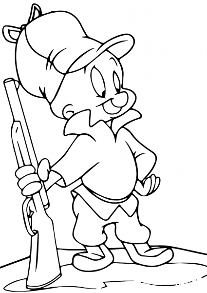 Elmer Fudd coloring page image