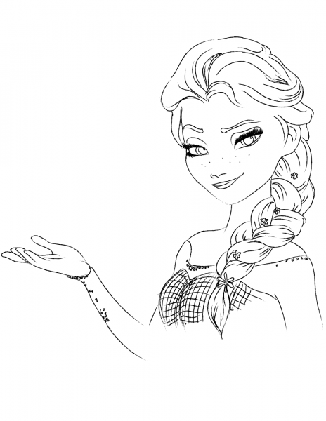 Elsa from The Frozen coloring page image