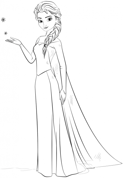 Elsa from The Frozen coloring page image