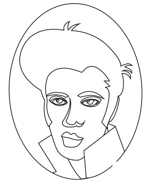 Elvis coloring page image