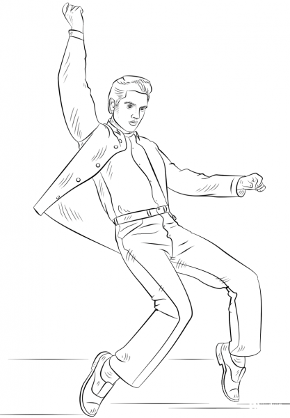 Elvis Presley coloring page image
