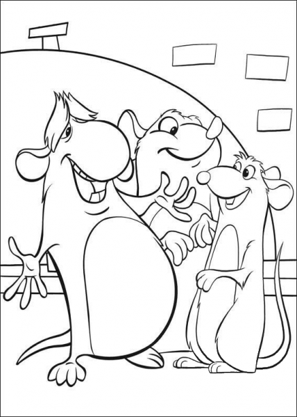 Emille, Django, Remy – all the mice together  coloring page image