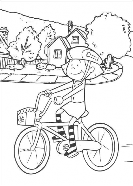 Emily Is Riding Her Cycle  coloring page image