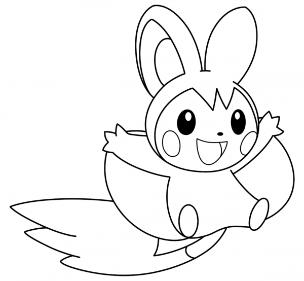 Emolga Pokemon coloring page image