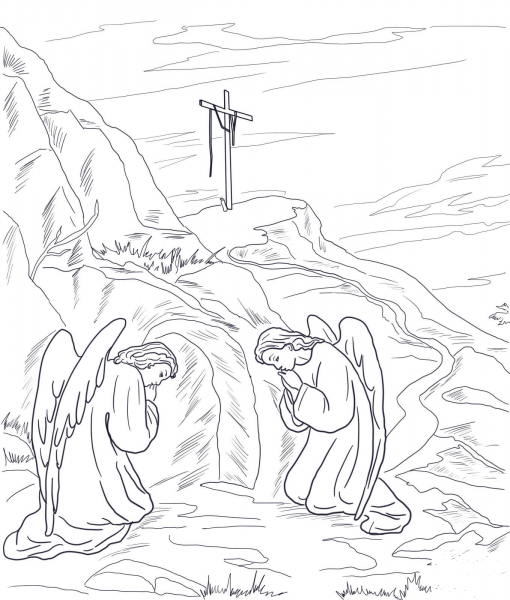 Empty Tomb coloring page image