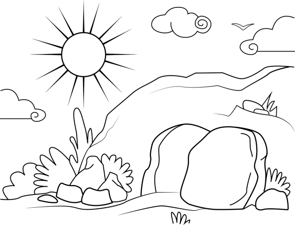 Empty Tomb coloring page image