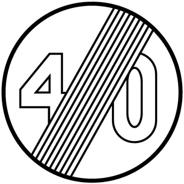 End area 40 sign coloring page image
