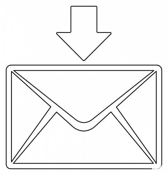 Envelope with Arrow Emoji coloring page image