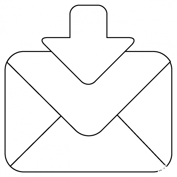 Envelope with Arrow Emoji coloring page image