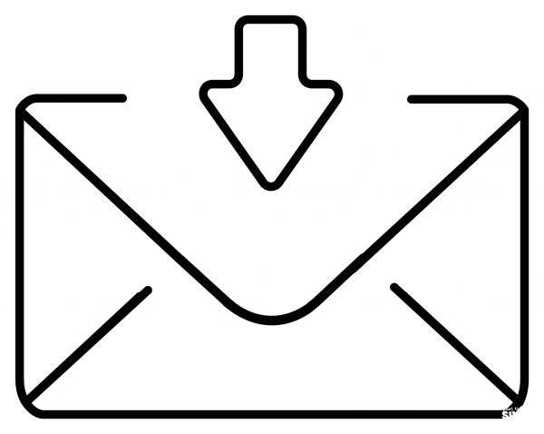 Envelope with Arrow Emoji coloring page image