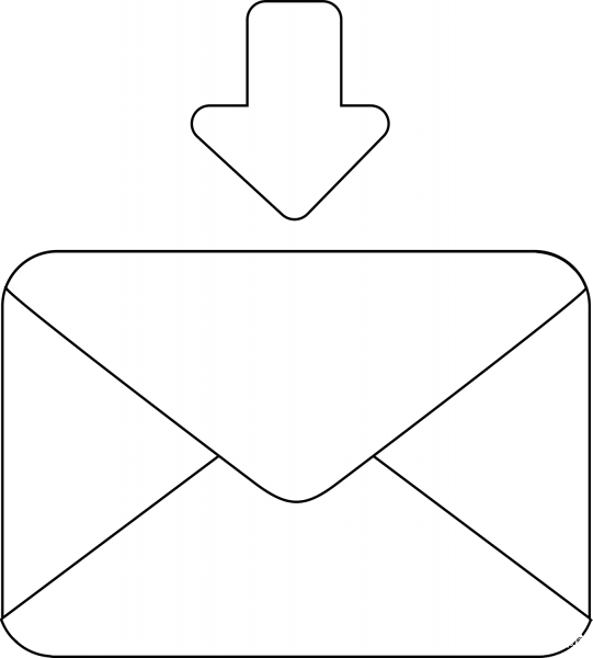 Envelope with Down Arrow Above Emoji coloring page image