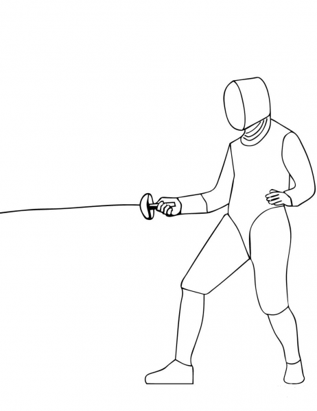 Epee Fencing coloring page image
