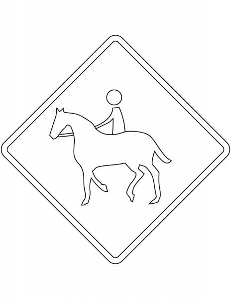 “Equestrians” Sign in Argentina coloring page image