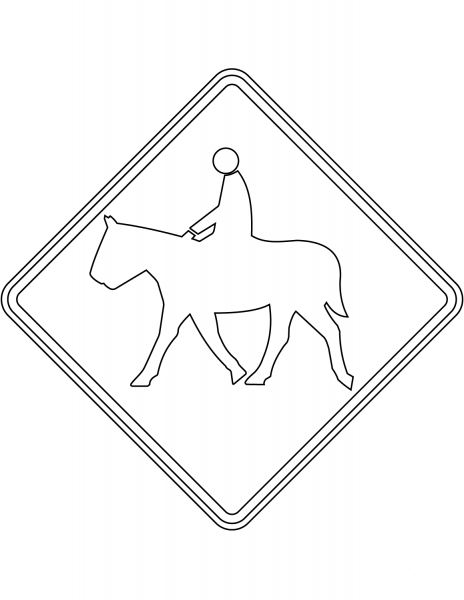 “Equestrians” Sign in the USA coloring page image