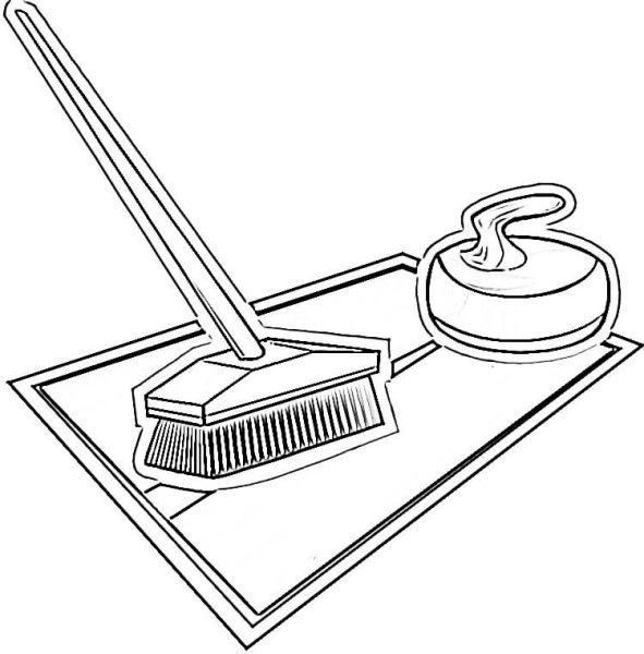 Equipment for Curling  coloring page image