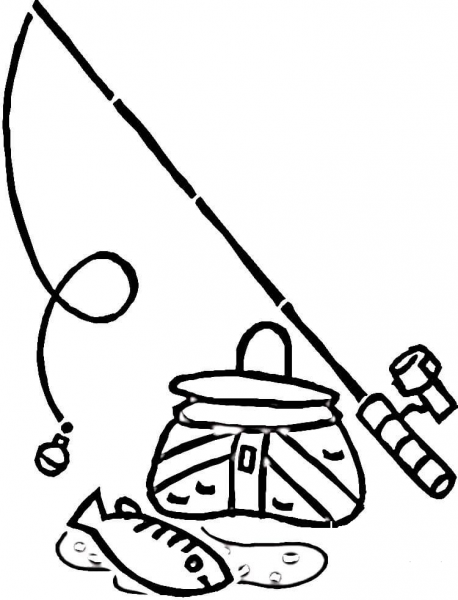 Equipment for Fishing  coloring page image