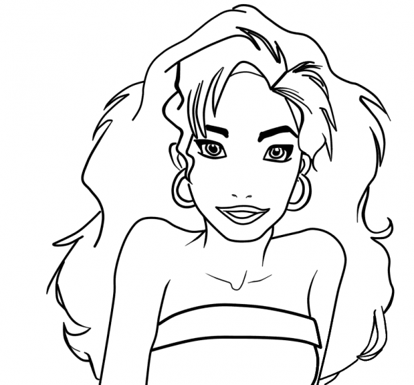 Esmeralda from the Hunchback of Notre Dame coloring page image