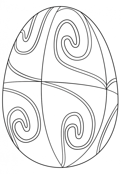 Ester Egg with Spiral Pattern coloring page image