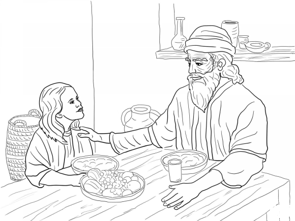 Esther and Mordecai coloring page image