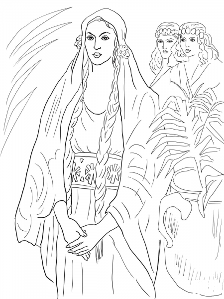 Esther the Queen coloring page image