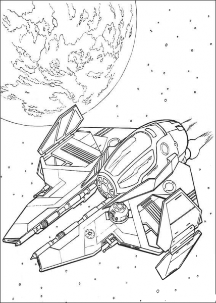 Eta-2 Actis-class light interceptor coloring page image