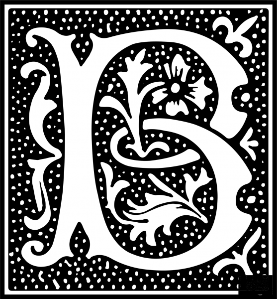 Euclid Initial Letter B coloring page image