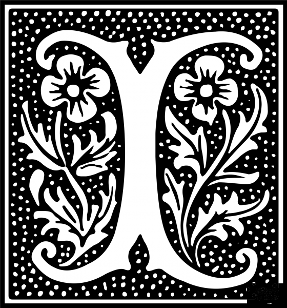 Euclid Initial Letter I coloring page image