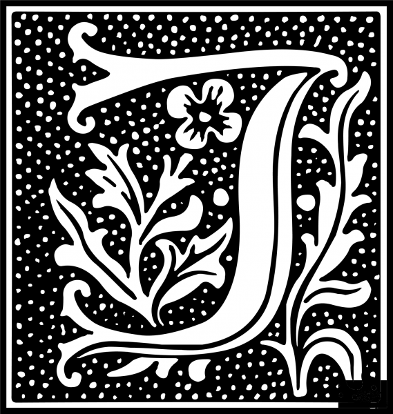 Euclid Initial Letter J coloring page image