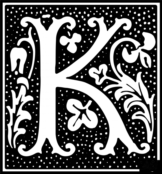 Euclid Initial Letter K coloring page image