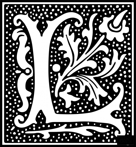 Euclid Initial Letter L coloring page image
