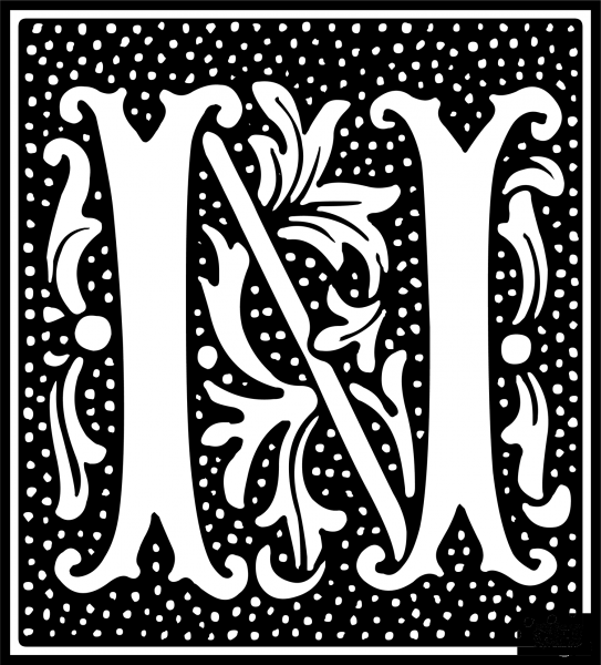 Euclid Initial Letter N coloring page image