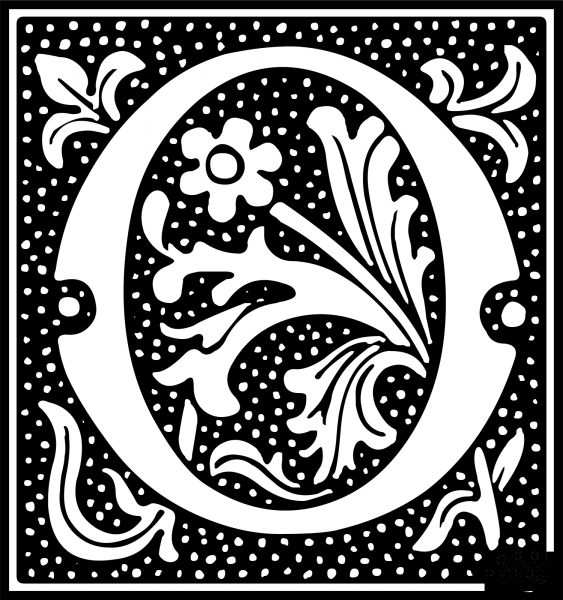 Euclid Initial Letter O coloring page image