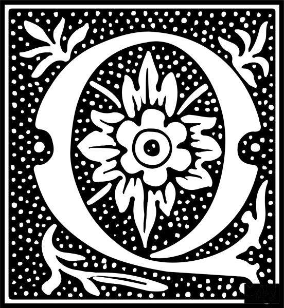 Euclid Initial Letter Q coloring page image