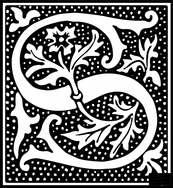 Euclid Initial Letter S coloring page image